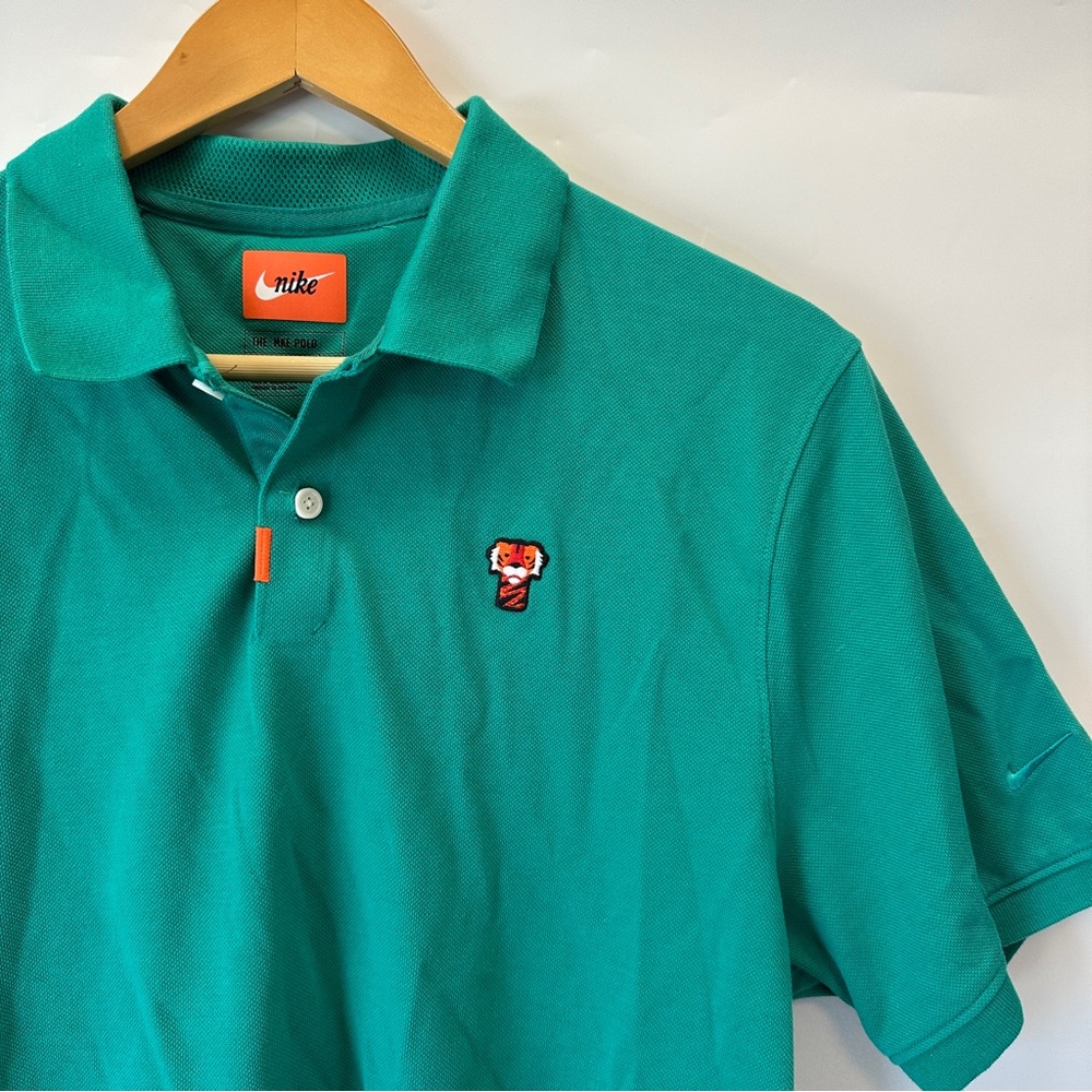 Nike Dri-Fit Golf Polo Menโs M Tigerโ Woods Frank Solid Jade Green Teal